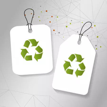 Hangtag, Kollianhänger, Hängeetikett, Recycling