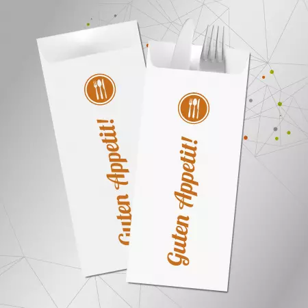 Bestecktüten mit Aufdruck "Guten Appetit!"